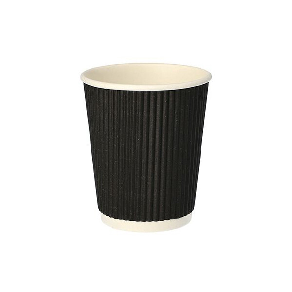 STARPAK Papp-Trinkbecher "Ripple Wall", 0,2 l, schwarz