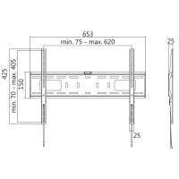 LogiLink TV-Wandhalterung, flach, für 96,98 - 177,8 cm