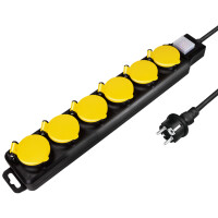 LogiLink Outdoor-Steckdosenleiste, 5-fach, schwarz, IP44