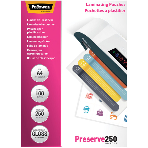 Fellowes Laminierfolientasche, DIN A4, glänzend, 200 mic
