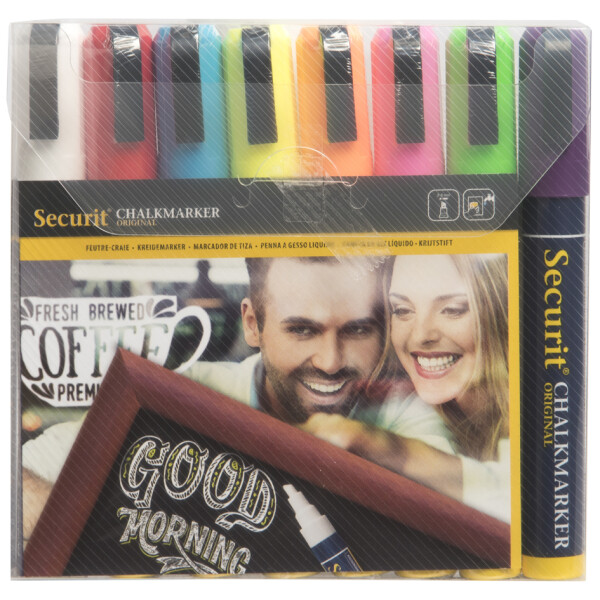 Securit Kreidemarker ORIGINAL MEDIUM, 8er Etui, Erdfarben