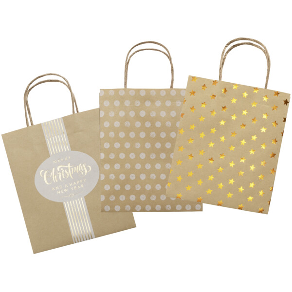 folia Papiertüten "Weihnachten", Kraftpapier, klein