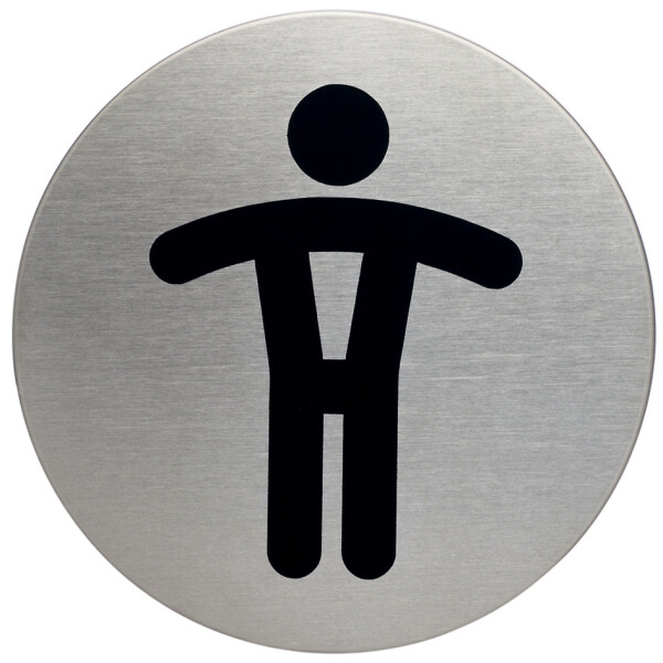 DURABLE Piktogramm "WC-Herren", Durchmesser: 83 mm, silber