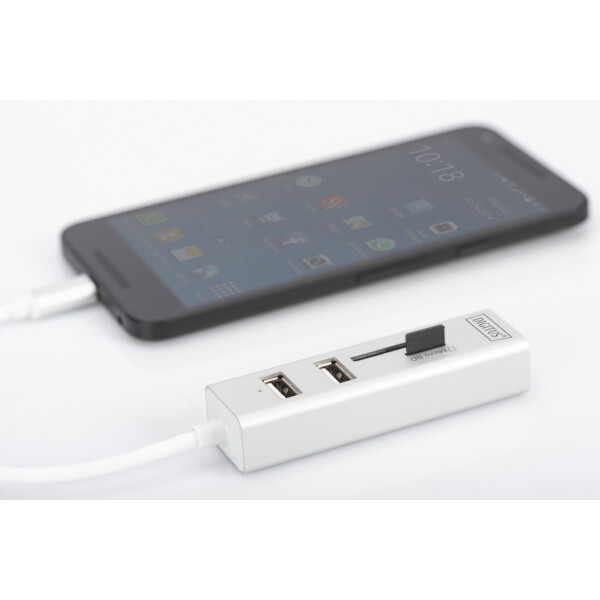 DIGITUS USB-C 2.0 OTG Hub 3-Port SD-Card-Reader Kartenleser