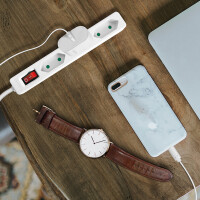 LogiLink Euro-Steckdosenleiste, 3-fach, mit Schalter,schwarz