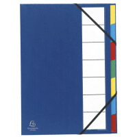 EXACOMPTA Ordnungsmappe Harmonika, PP, 12 Fächer, blau