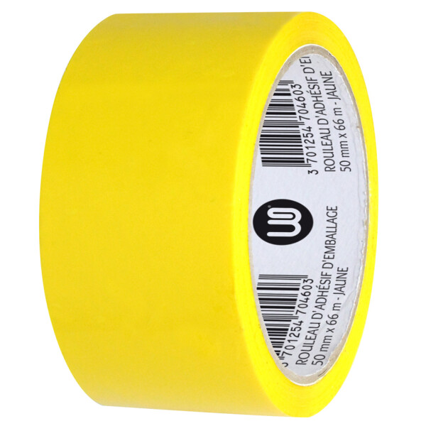 Wonday Verpackungsklebeband, aus PP, 50 mm x 66 m, gelb