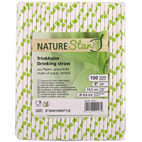 NATURE Star Papier-Trinkhalm, 197 mm, rot weiß...