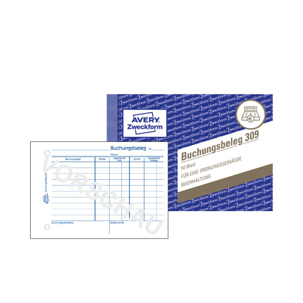 AVERY Zweckform Formularbuch "Buchungsbeleg", A6 quer