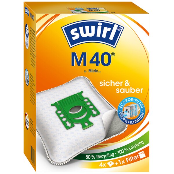 swirl Staubsaugerbeutel M 40, mit EcoPor-Filter