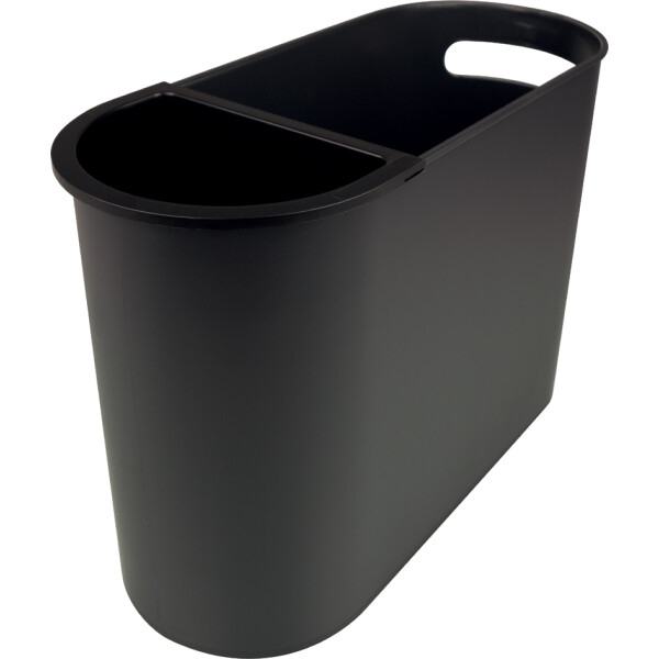 helit Papierkorb "the oval", 22 Liter, PS, schwarz