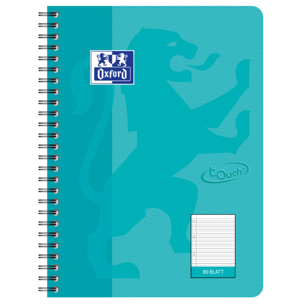 Oxford Collegeblock Touch, B5, liniert, 80 Blatt, aqua