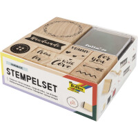 folia Motivstempel-Set "Handmade", aus Holz,...