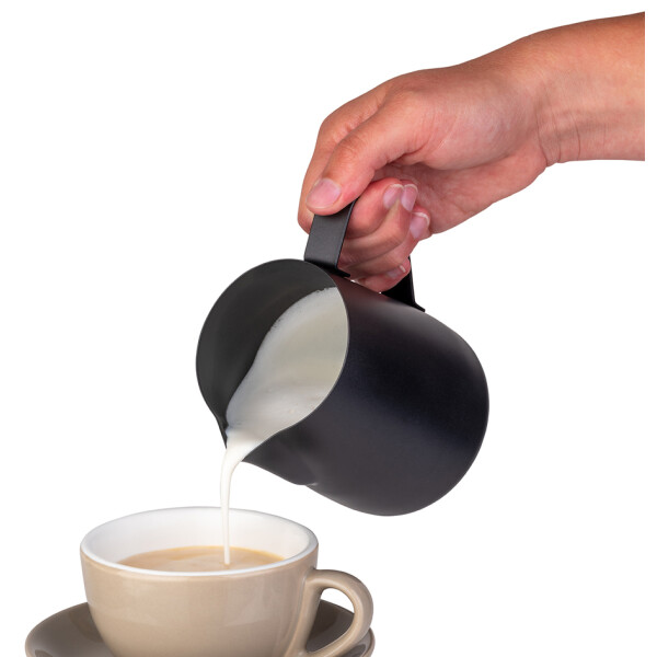APS Milch- Universalkanne, Edelstahl schwarz, 0,6 l