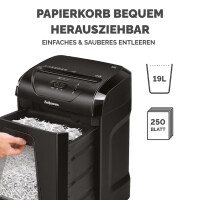 Fellowes Aktenvernichter Powershred 12C, schwarz, Partikel