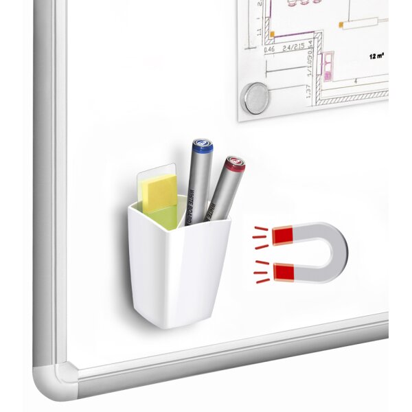 CEP Stiftek&ouml;cher GLOSS, magnetisch, 2 F&auml;cher, weiss