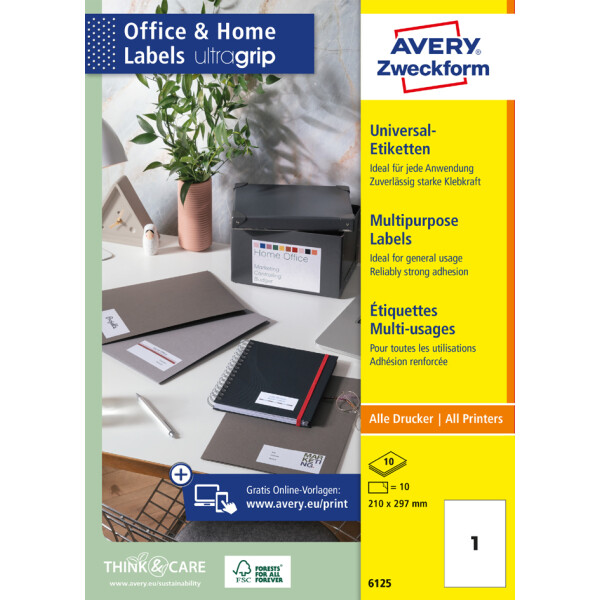 AVERY Zweckform Universal-Etiketten Office&amp;Home, 38 x 21,2mm