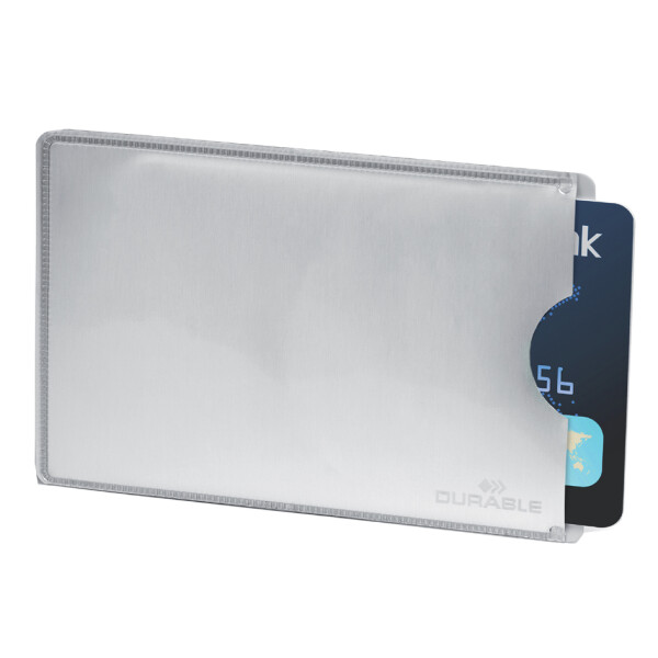 DURABLE Kreditkartenhülle RFID SECURE, 86 x 54 mm, silber
