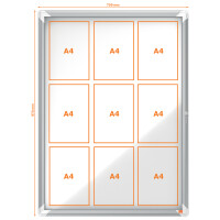 nobo Schaukasten Premium Plus, Metall-Rückwand, 4 x DIN A4