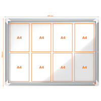 nobo Schaukasten Premium Plus, Metall-Rückwand, 4 x DIN A4