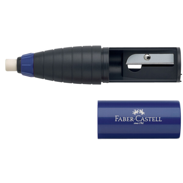 FABER-CASTELL Radierer-Spitzer-Kombination, brombeer blau