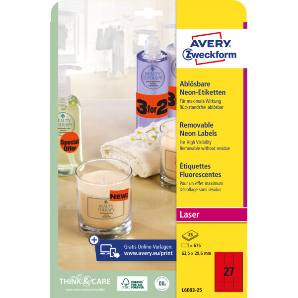AVERY Zweckform Stick&Lift Etiketten, 210 x 297 mm, gelb
