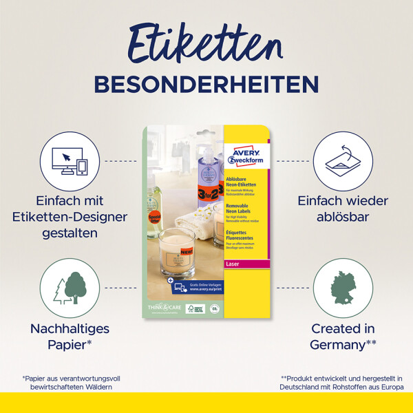 AVERY Zweckform Stick&amp;Lift Etiketten, 210 x 297 mm, gelb