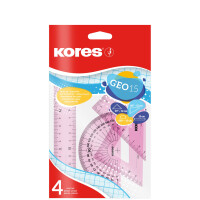 Kores Geometrie-Set GEO30, 4-teilig, farbig sortiert
