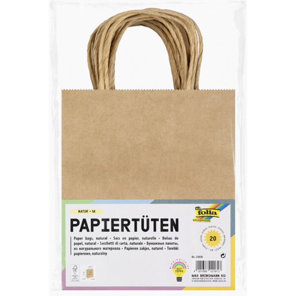 folia Papiert&uuml;ten, Kraftpapier, 125 x 50 x 150 mm, natur