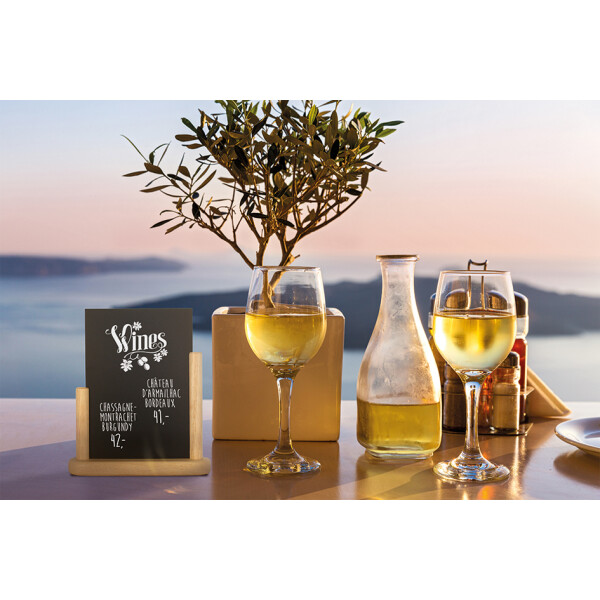 Securit Tischaufsteller ELEGANT, groß, mahagoni