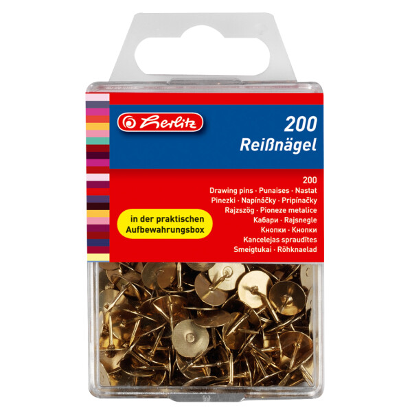 herlitz Rei&szlig;n&auml;gel, messing, Durchmesser: 9,0 mm