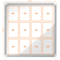 nobo Schaukasten Premium Plus, Metall-Rückwand, 6 x...