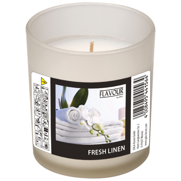 FLAVOUR by Gala Duftkerze im Glas "Fresh Linen"