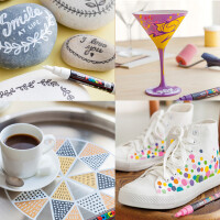 POSCA Pigmentmarker PC3M, 4er Etui, farbig sortiert