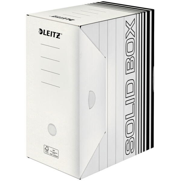 LEITZ Archiv-Schachtel Solid, weiß schwarz, (B)100 mm