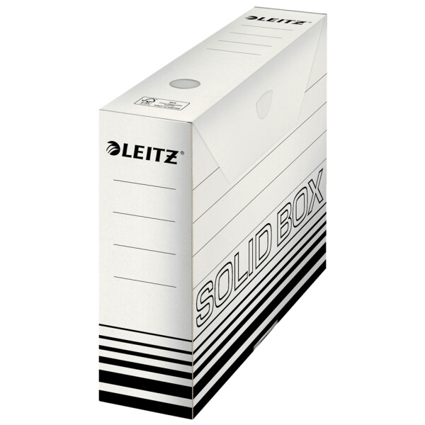 LEITZ Archiv-Schachtel Solid, weiß schwarz, (B)100 mm