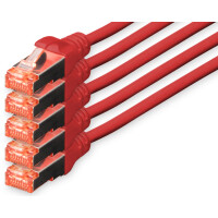 DIGITUS Patchkabel Kat. 6, S FTP, 10,0 m, schwarz, 5er