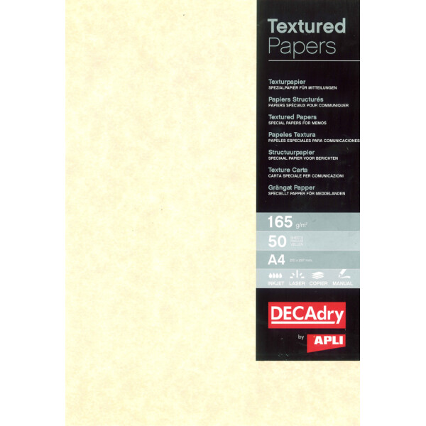 agipa Struktur-Papier, A4, 165 g qm, Pergament champagne