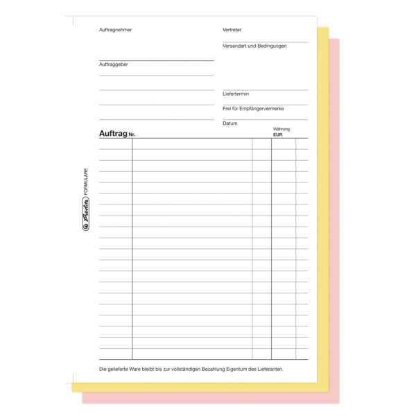 herlitz Formularbuch "Auftrag 102", DIN A5, 2 x 40 Blatt
