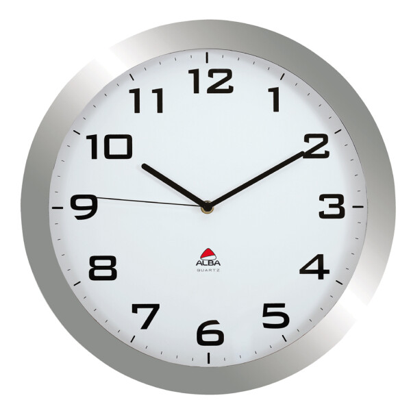 ALBA Wanduhr "HORISSIMO", Quarzwerk, silber