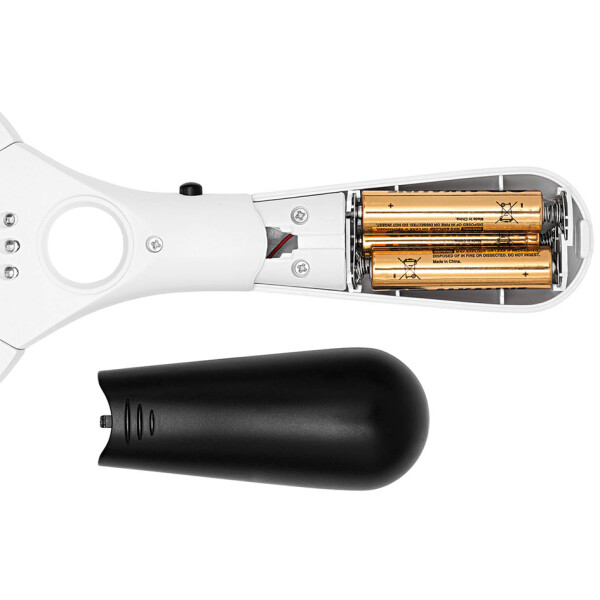 WEDO PROFI-Lupe mit Griff und LED-Licht, rund, weiß schwarz