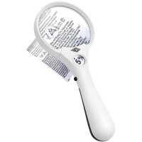 WEDO PROFI-Lupe mit Griff und LED-Licht, rund, weiß schwarz