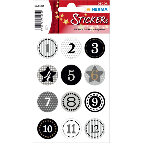 HERMA Weihnachts-Sticker DECOR "Adventskalender", rot