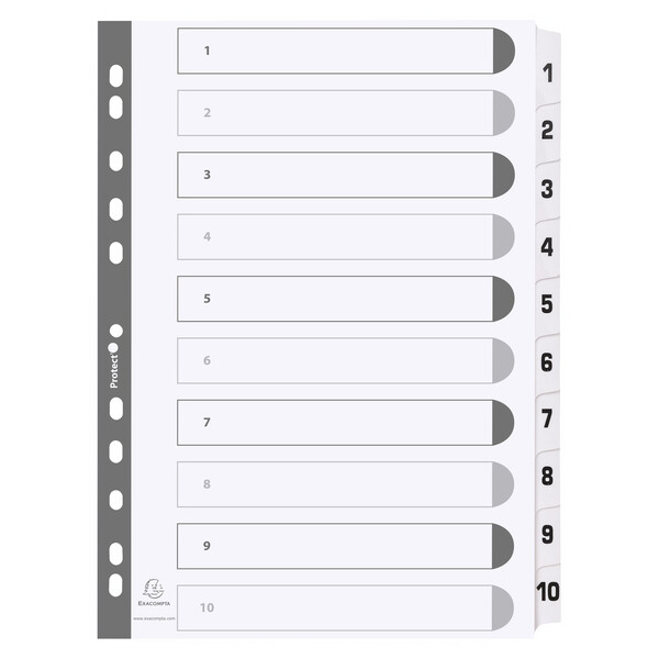 EXACOMPTA Karton-Register 1-12, DIN A4, wei&szlig;, 12-teilig