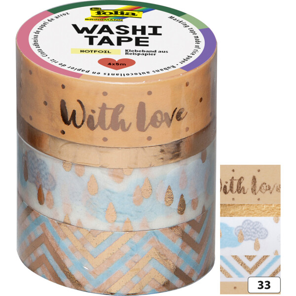 folia Deko-Klebeband Washi-Tape HOTFOIL SILBER, 4er Set