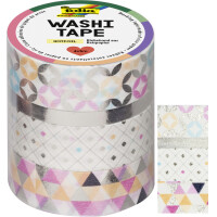 folia Deko-Klebeband Washi-Tape HOTFOIL SILBER, 4er Set