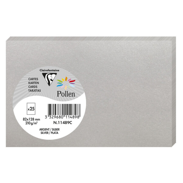 Pollen by Clairefontaine Briefkarte 82 x 128 mm, silber
