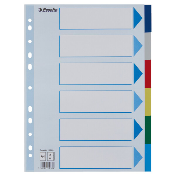 Esselte Kunststoff-Register, blanko, A4, PP, 5-teilig