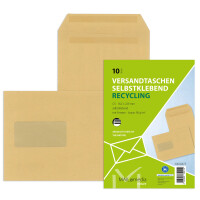 MAILmedia Versandtasche Natron braun, C4, mit Fenster
