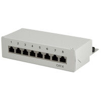 LogiLink Desktop Patch Panel Kat.6, geschirmt, 8 Port, grau